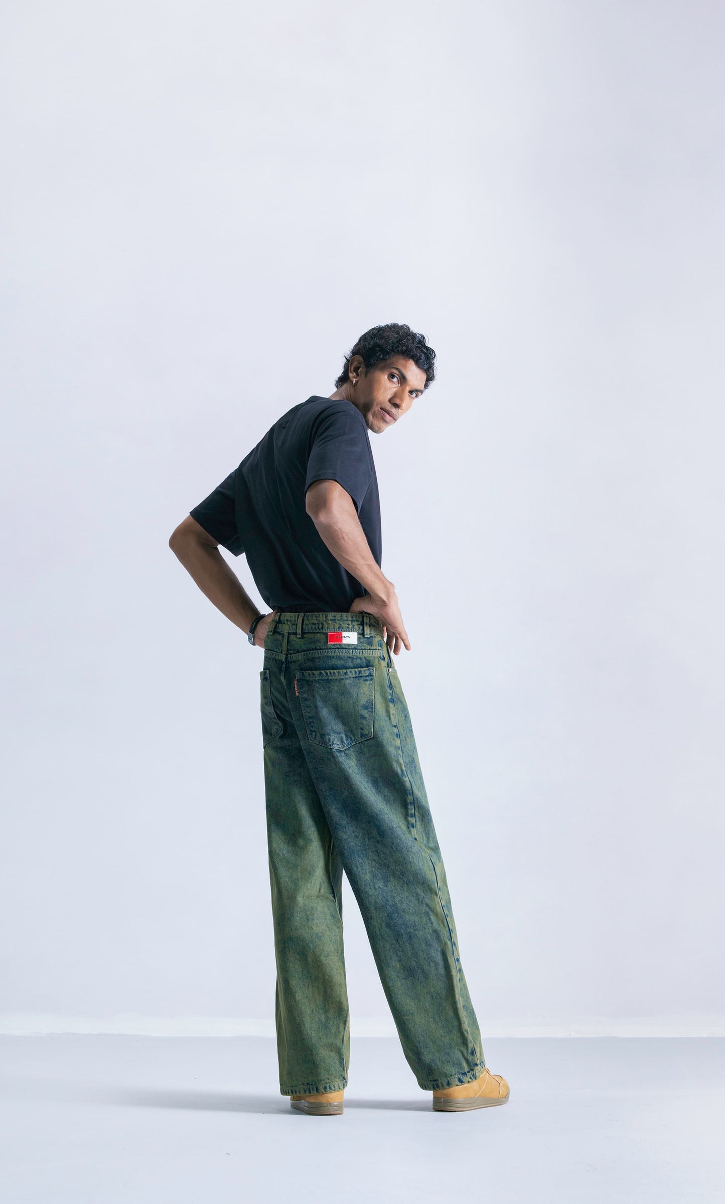 Straight Fit Jeans Washed Moss