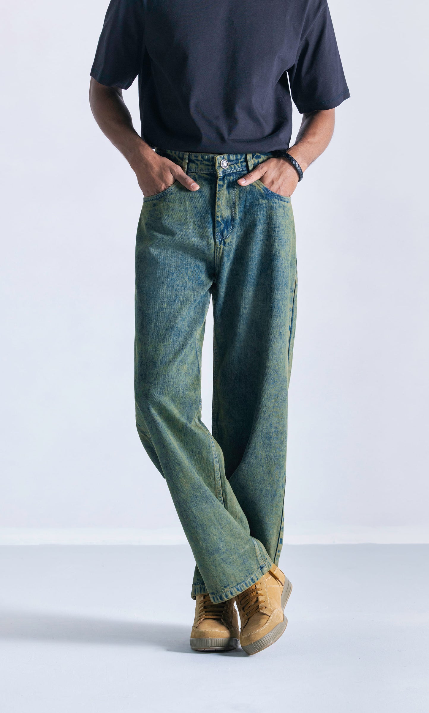 Straight Fit Jeans Washed Moss