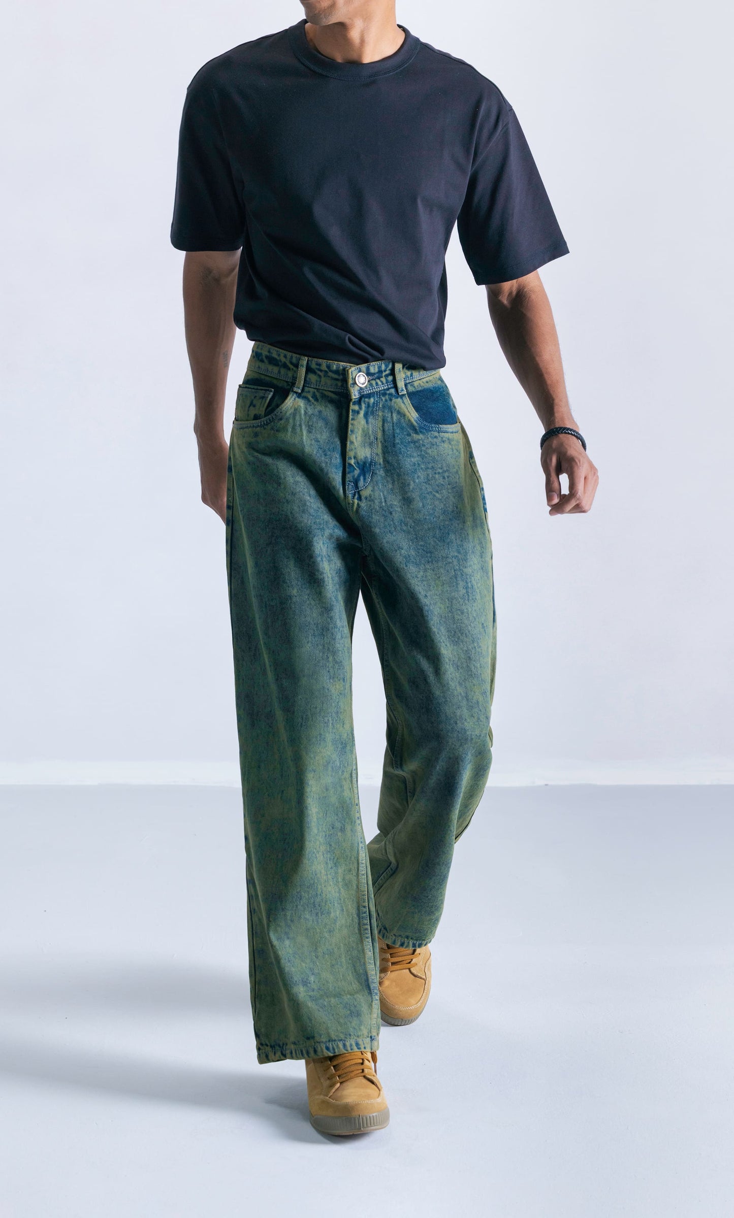 Straight Fit Jeans Washed Moss