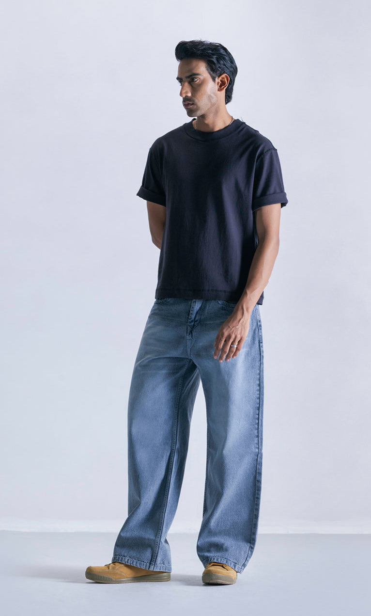 Baggy Fit Jeans Grey Stone