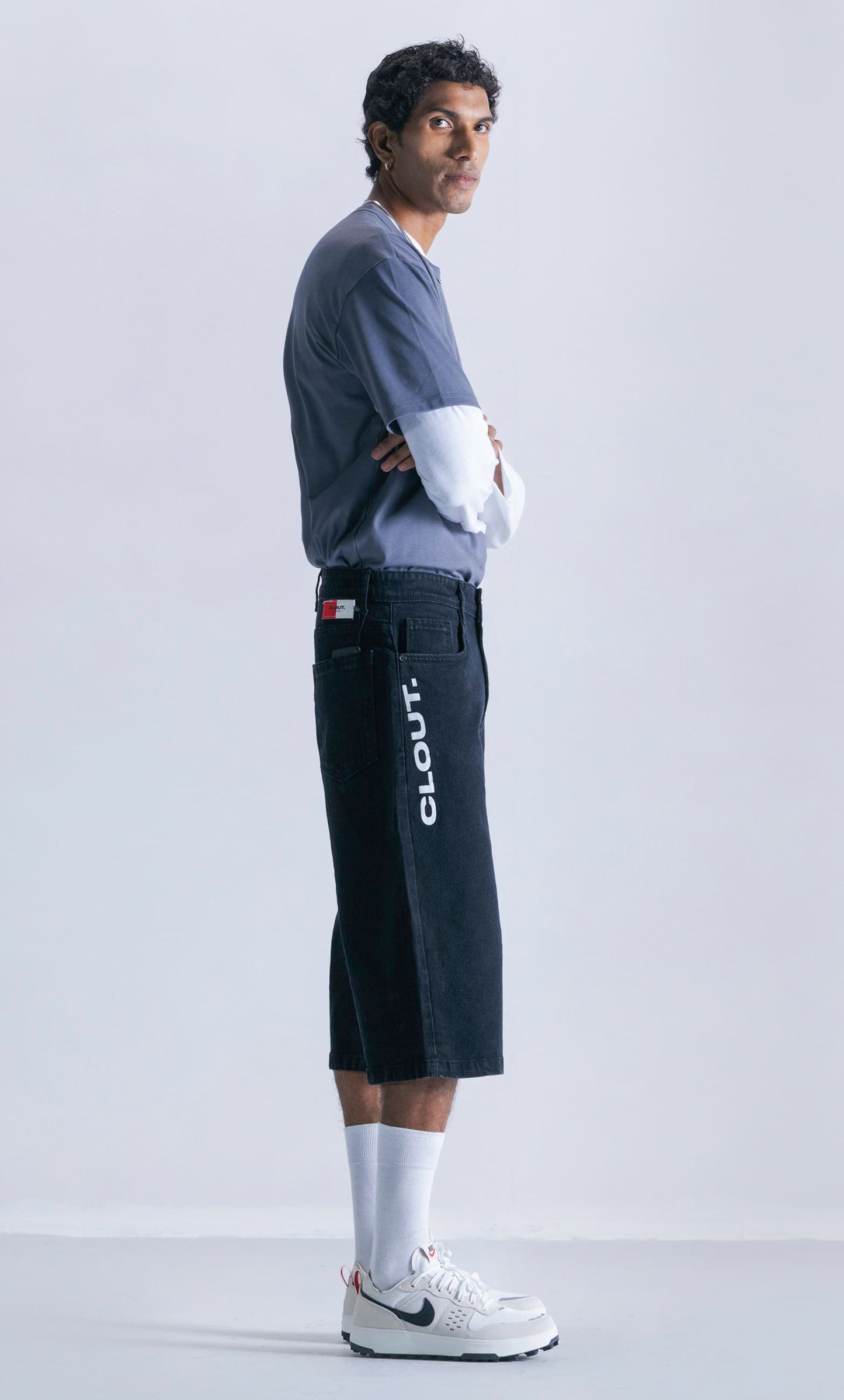 Relaxed Jorts - Black Logo