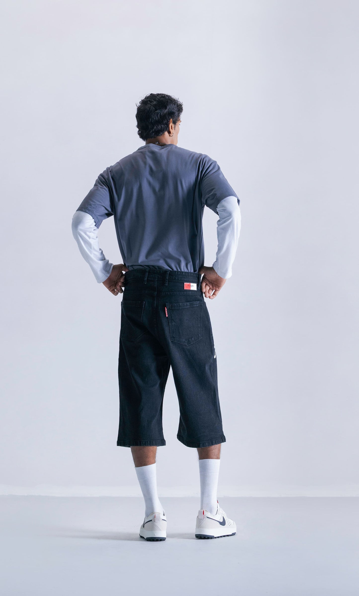 Relaxed Jorts - Black Logo
