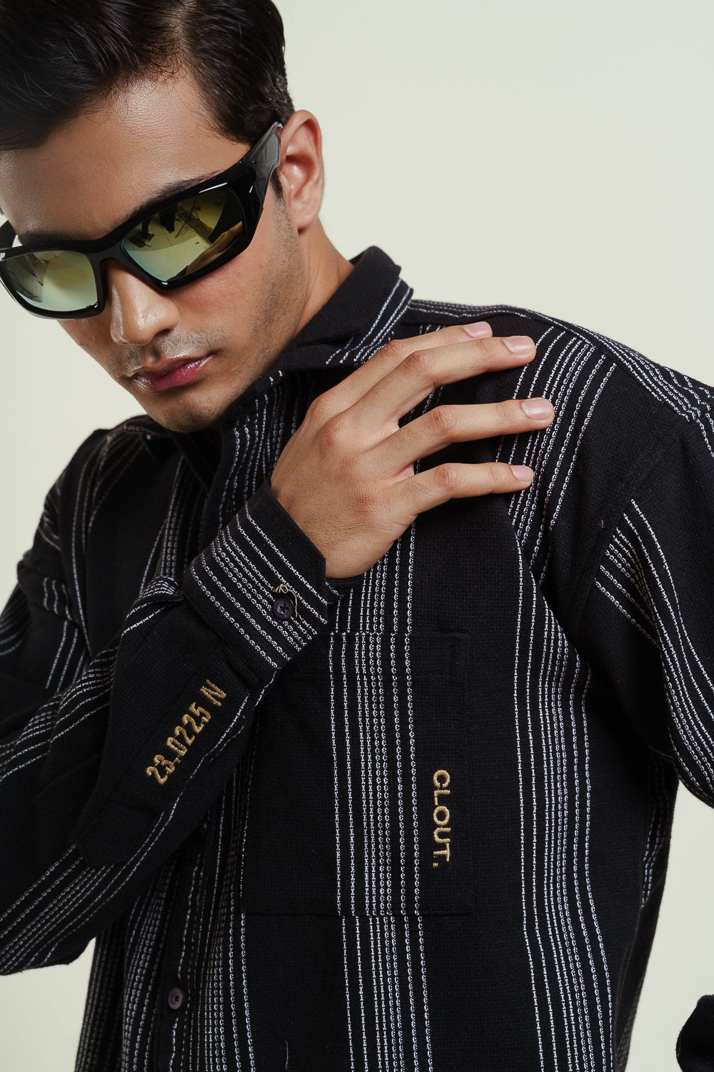 Striped oversized shirt - Black
