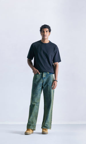 Straight Fit Jeans Washed Moss Clout Jeans