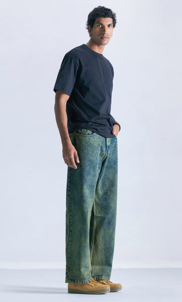 Straight Fit Jeans Washed Moss