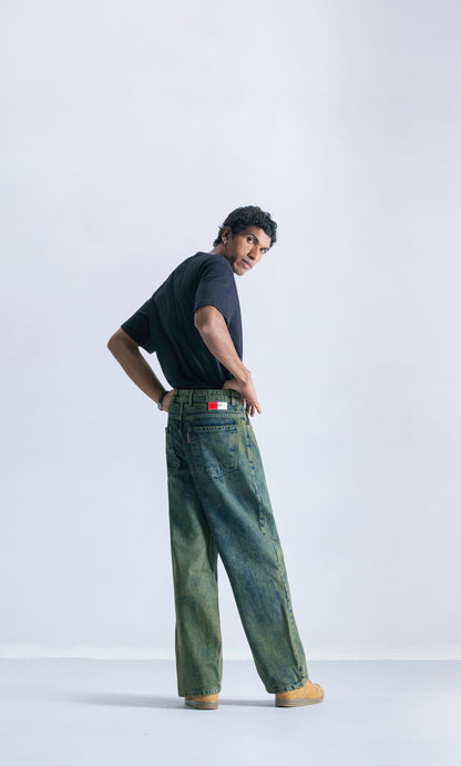 straight fit jeans washed moss