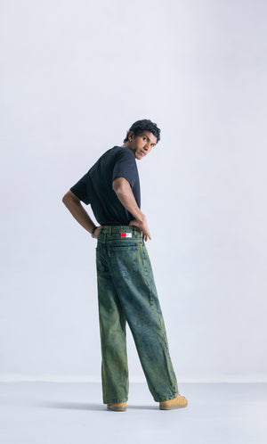 Straight Fit Jeans Washed Moss Clout Jeans