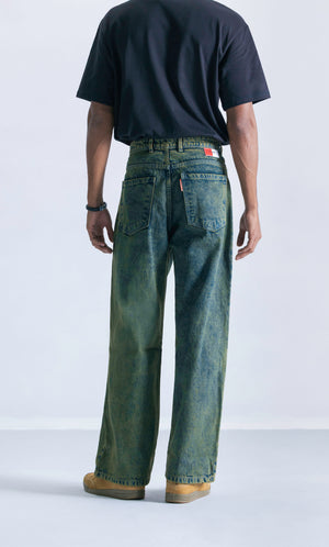 Straight Fit Jeans Washed Moss Clout Jeans