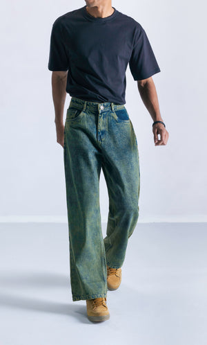 Straight Fit Jeans Washed Moss Clout Jeans