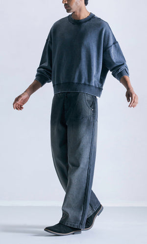 Straight fit jeans - Coal pintuck Clout Jeans