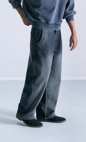 Straight fit jeans - Coal pintuck