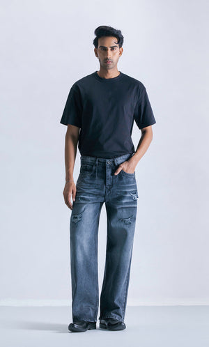 Straight fit Iron fade distress Clout Jeans