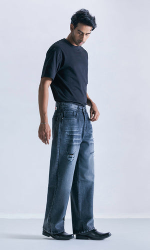 Straight fit Iron fade distress Clout Jeans