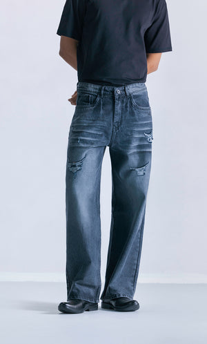 Straight fit Iron fade distress Clout Jeans