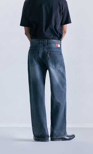 Straight fit Iron fade distress Clout Jeans