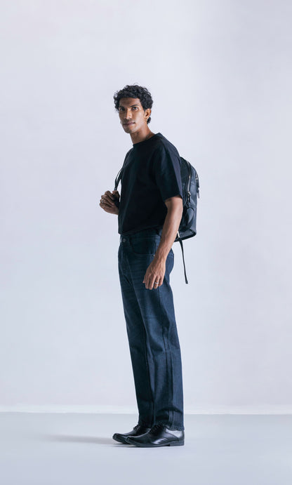 relaxed slim fit jeans - dark black