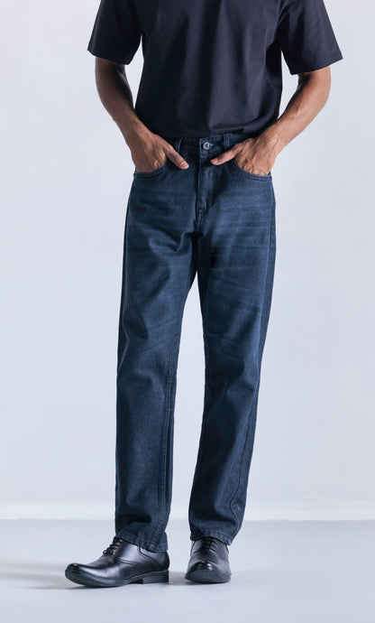 relaxed slim fit jeans - dark black