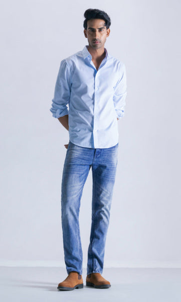 Relaxed slim fit jeans - light blue