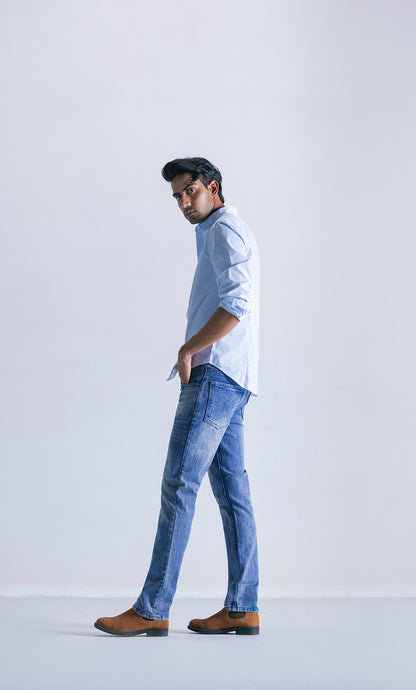 relaxed slim fit jeans - light blue