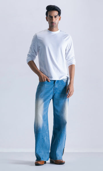 Baggy Fit Jeans with Ankle Zipper Detail