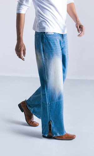Baggy Fit Jeans with Ankle Zipper Detail Clout Jeans