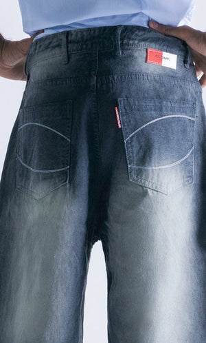 Relaxed Jorts - Black Foam Clout Jeans