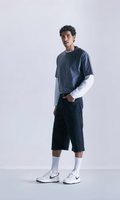 relaxed jorts - black logo