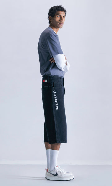 Relaxed Jorts - Black Logo