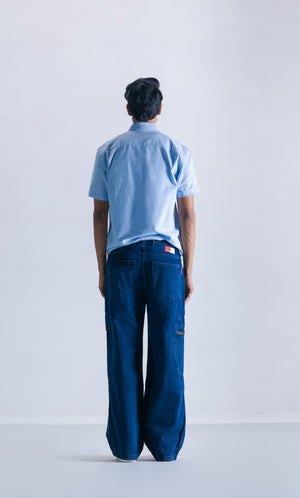 Cargo Pocket Denim Jeans With Chains Clout Jeans