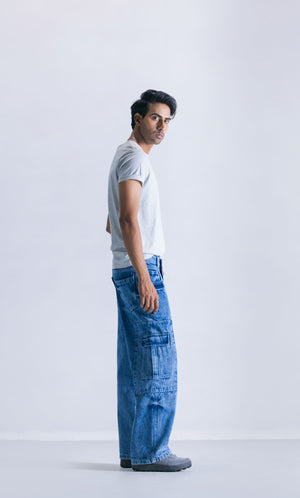 Cargo Pocket Denim Jeans Clout Jeans