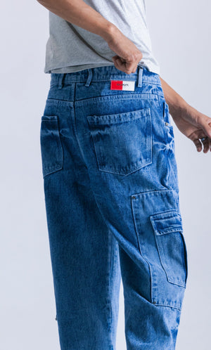 Cargo Pocket Denim Jeans Clout Jeans