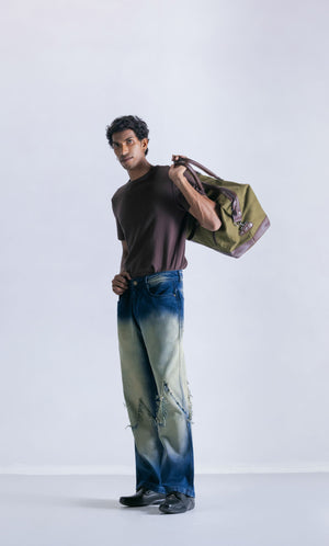 Zig-Zag Faded Straight Fit Jeans Clout Jeans