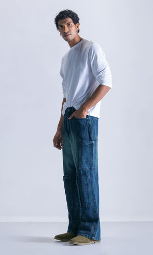 Cargo 9 Pockets Denim Jeans Clout Jeans