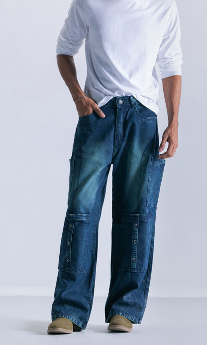 cargo 9 pockets denim jeans