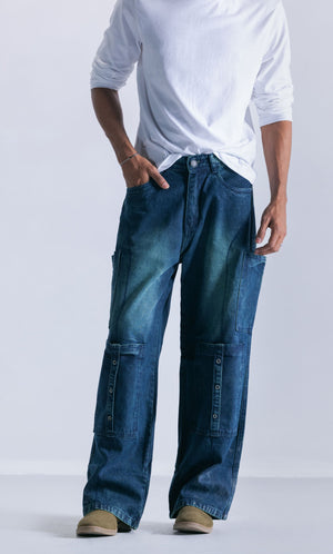 Cargo 9 Pockets Denim Jeans Clout Jeans