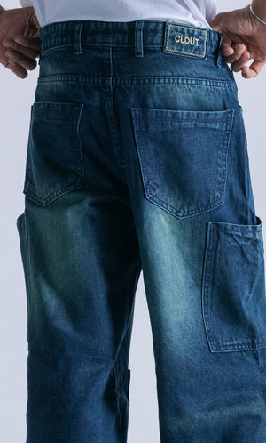 Cargo 9 Pockets Denim Jeans Clout Jeans