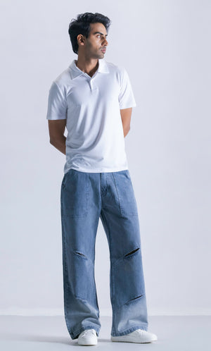 Tinted Slit Baggy Fit Jeans Clout Jeans