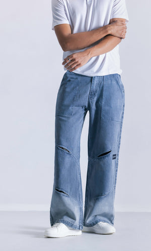 Tinted Slit Baggy Fit Jeans Clout Jeans