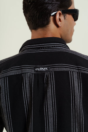 Striped oversized shirt - Black Clout Jeans
